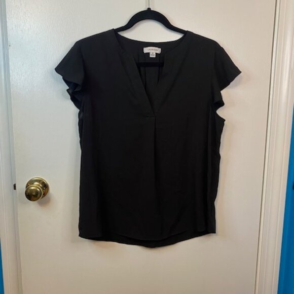 Calvin Klein Tops - Calvin Klein Black Flowy sheer Blouse
